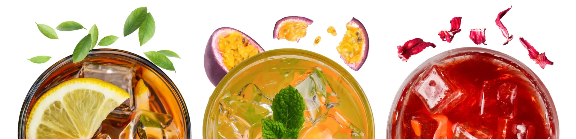 group of three vases sitting next to each other