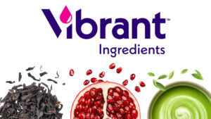picture of a pomegranate with the words vibrant ingredients showcasing natural ingredients