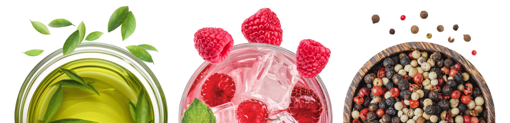 Tea, raspberries and peppercorns